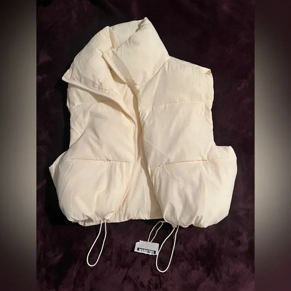 Cream Puffer Vest - Picture 2 of 4